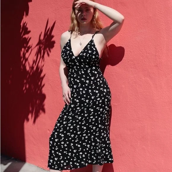 knee length dresses for ladies Azalea Mixed Media Midi Dress
